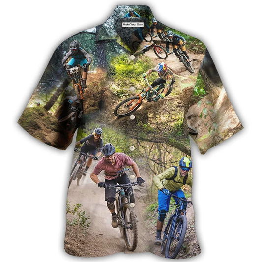 Bicycle Mountain Road Hawaiian Shirt Design View For Resort Travel And Thoughtful Gifting