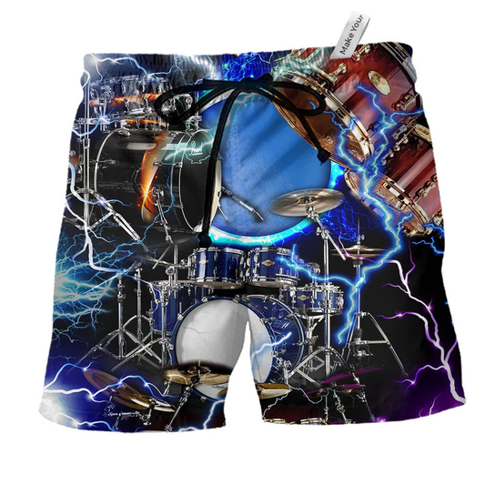 Drum Beach Shorts For Holiday Cruises And Comfortable Daily Use