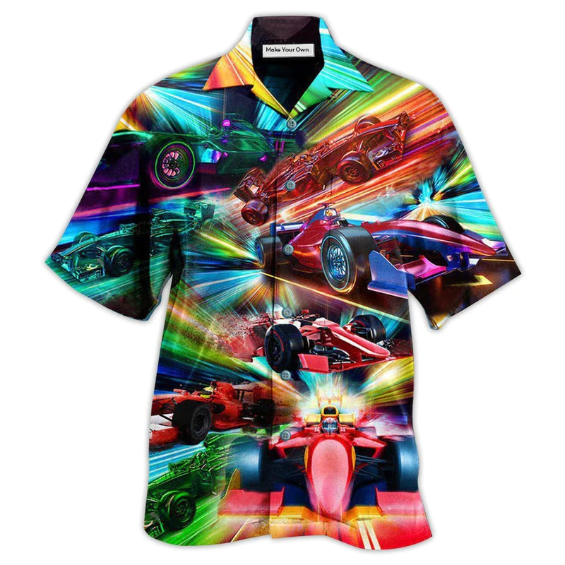 Racing Car Hawaiian Shirt For Summer Travel Coastal Events And Thoughtful Gift Giving