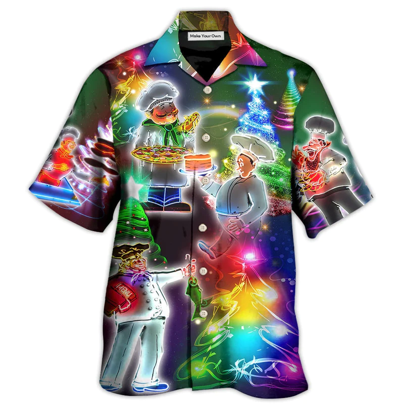 Happy Chef Christmas Everything Hawaiian Shirt Pattern View For Lightweight Everyday Style