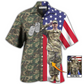 Tropical US Army Flag Custom Photo Hawaiian Shirt Pattern Detail For Summer Holidays And Outdoor Fun