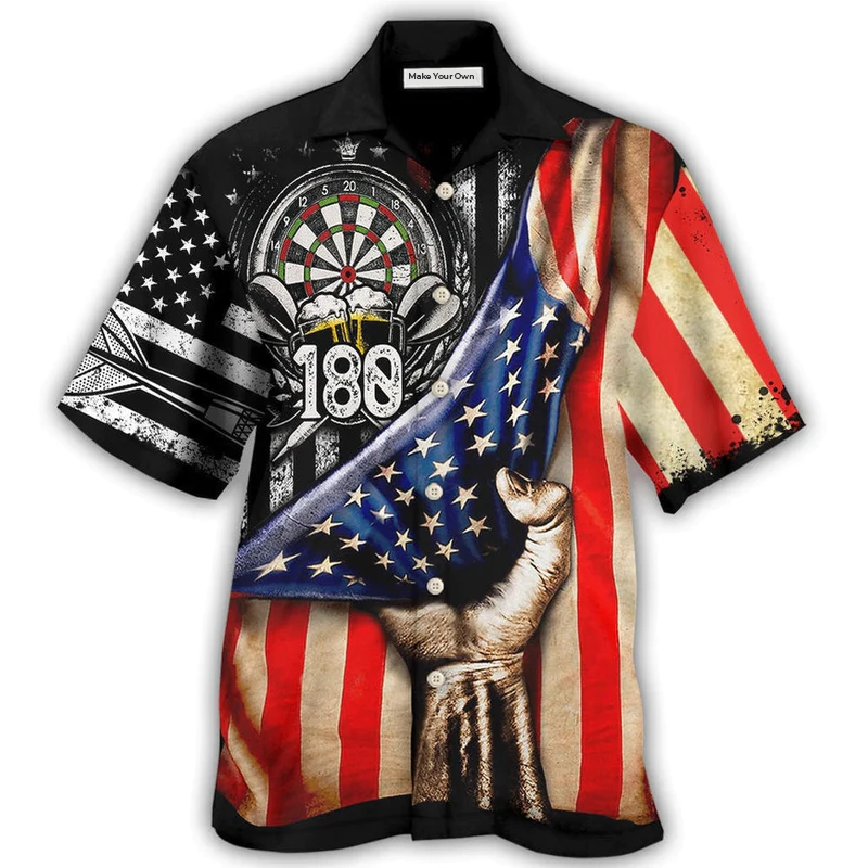 Darts Independence Day Hawaiian Shirt Artwork View For Weekend Travel And Beach Style
