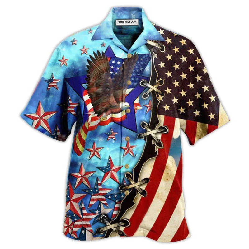 American Darkness Stars Sky Hawaiian Shirt Artwork View For Coastal Escapes And Resort Style