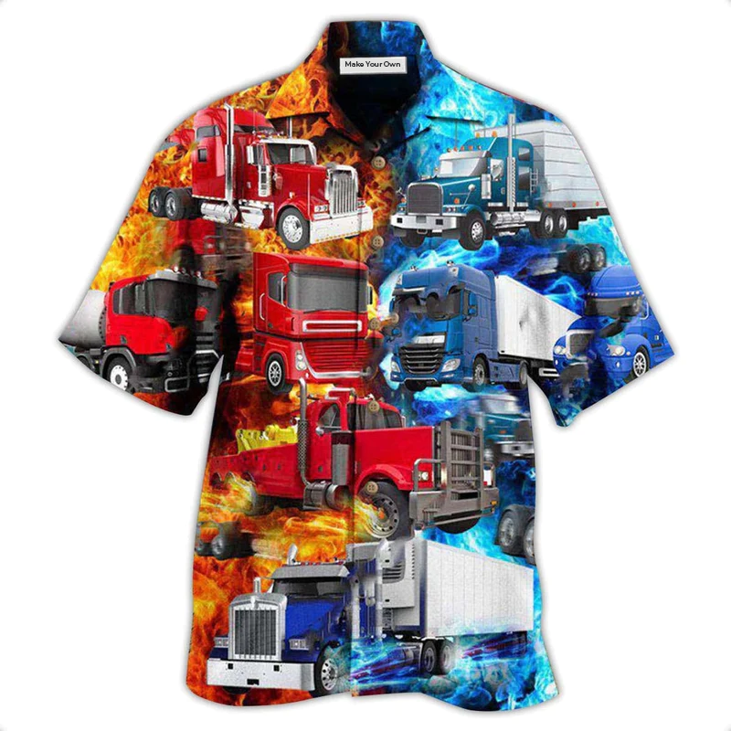 Truck Trucking Driver Hot Hawaiian Shirt For Summer Vacation And Beach Travel