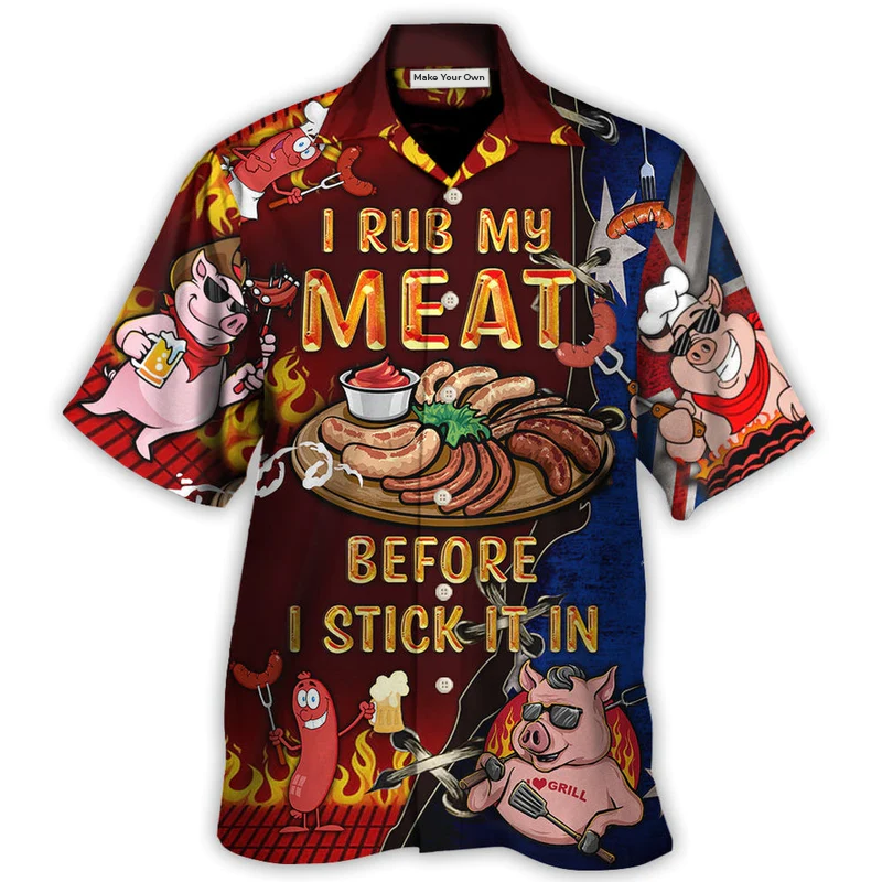 Barbecue Food Hawaiian Shirt Print Closeup For Coastal Travel