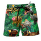 Dinosaur Aloha Colorful Style Hawaiian Print Beach Shorts For Resort Trips And Poolside Style