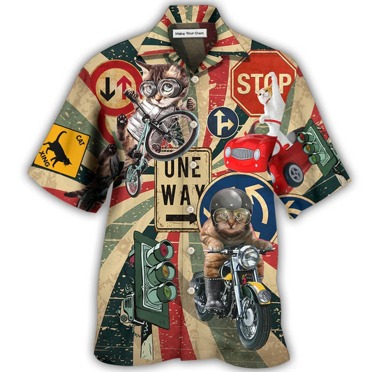 Funny Cat Hawaiian Shirt Design Detail For Sunny Adventures And Casual Wear
