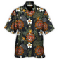 Tropical Firefighter Hawaiian Shirt Pattern Detail For Summer Holidays And Outdoor Fun
