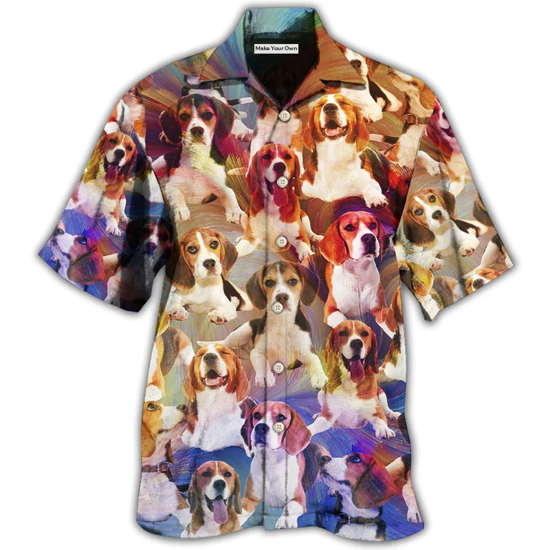 Vintage Dog Beagle Hawaiian Shirt Artwork View For Coastal Escapes And Resort Style