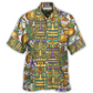 Tropical Tiki Tradition Tribal Mask Coconut Hawaiian Shirt Pattern Detail For Vacation Travel And Daily Wear