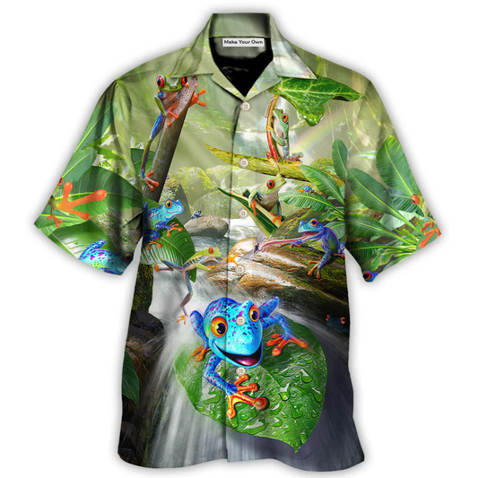 Frog Journey Begins Single Hop Hawaiian Shirt Front Pattern View For Thoughtful Gifting