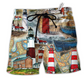 Lighthouse The Past Is A Lighthouse Not A Port Beach Shorts For Seaside Summer Adventures