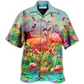 Flamingo Couple Hawaiian Shirt For Coastal Adventures And Warm Weather Wear