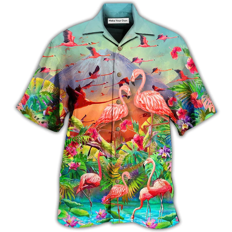Flamingo Couple Hawaiian Shirt For Coastal Adventures And Warm Weather Wear