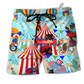 Circus Love Colorful Life Hawaiian Print Beach Shorts For Resort Trips And Warm Weather Style