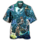 Dark Mermaid Deep Sea Hawaiian Shirt Design View For Resort Travel And Thoughtful Gifting