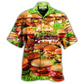 Food Good Mood Delicious Hamburger Hawaiian Shirt Design View For Casual Summer Styling