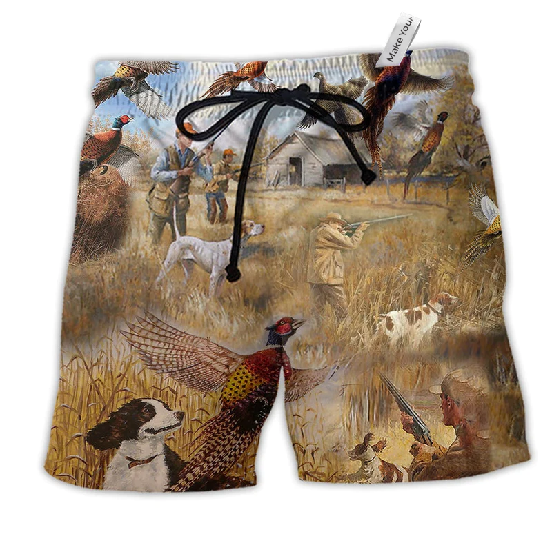 Hunting Pheasant Beach Shorts For Poolside Relaxation And Lightweight Summer Style