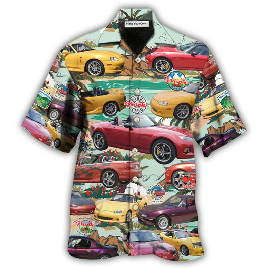 Tropical Car Summer Island Hawaiian Shirt Pattern View For Relaxed Warm Weather Outfits