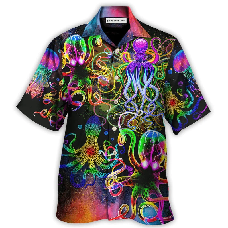 Octopus Jellyfish Sea Hawaiian Shirt For Poolside Relaxation And Sunny Getaways