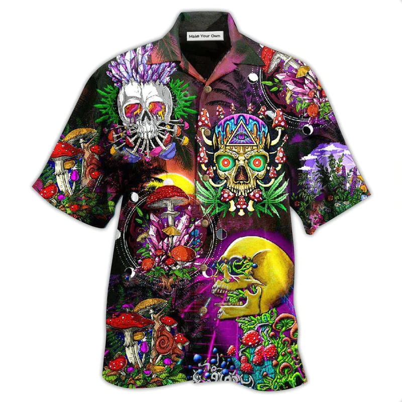 Skull And Retro Gaming Hawaiian Shirt For Vacation Getaways Resort Wear And Casual Celebrations