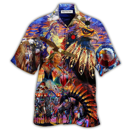 Bohemian Eagle Heart Hawaiian Shirt Artwork View For Coastal Escapes And Resort Style
