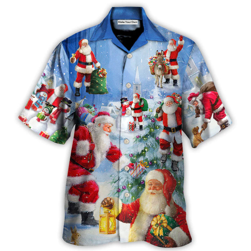 Christmas Santa Hawaiian Shirt Resort Outfit View For Coastal Travel