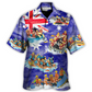 Vintage Water Rafting River Team Flag Hawaiian Shirt Pattern Detail For Weekend Trips