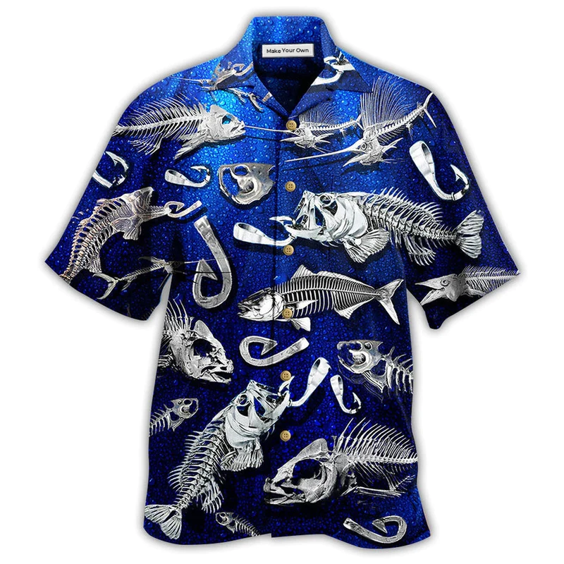 Fishing Sawbones Hawaiian Shirt Design Detail For Beach Days And Holiday Travel