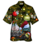 Festive Christmas Frog Hawaiian Shirt Fabric Pattern Detail For Thoughtful Gifting