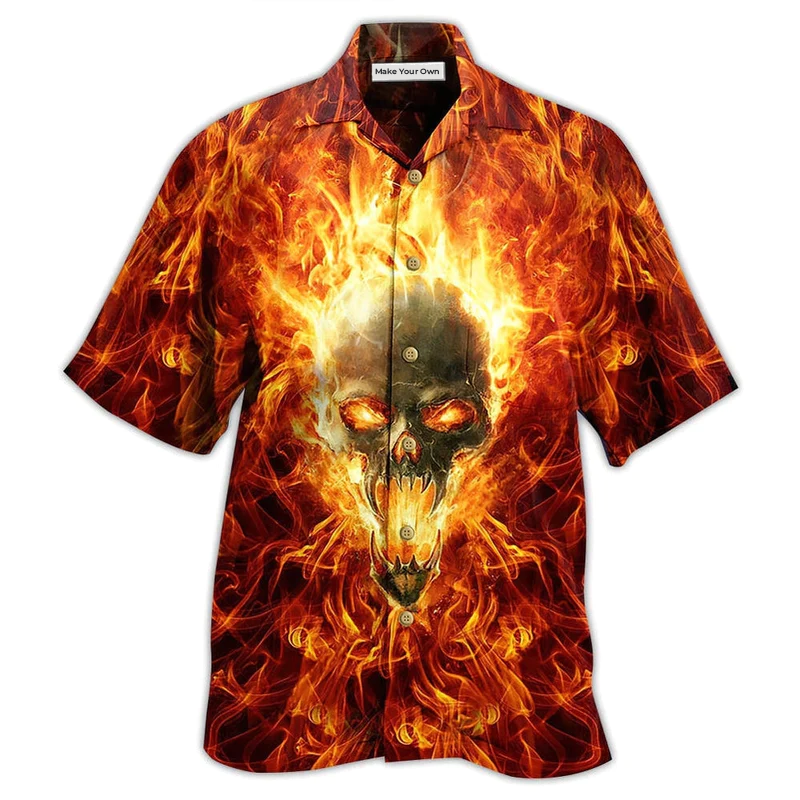 Dark Skull Hawaiian Shirt For Tropical Getaways Outdoor Fun And Everyday Wear