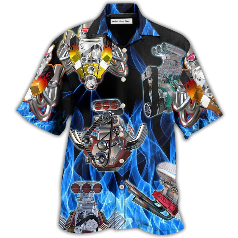 Flame Black Hot Rod Hawaiian Shirt For Coastal Trips Outdoor Events And Relaxed Summer Wear
