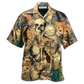 Retro Skull Hawaiian Shirt For Summer Events And Casual Outdoor Wear