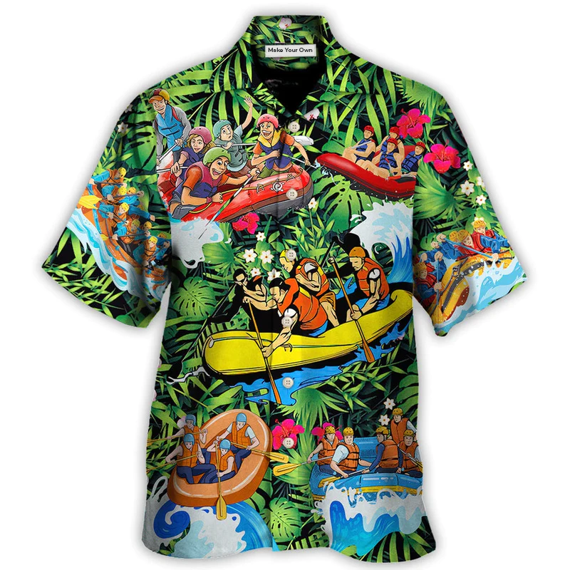 Tropical Water Rafting Vacation Sport Hawaiian Shirt Artwork View For Island Holidays
