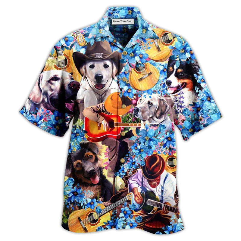 Guitar Dog That's Pet Dogs Play Hawaiian Shirt For Summer Events And Casual Outdoor Wear