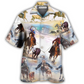 Horse Team Roping Importanter Hawaiian Shirt Artwork Detail For Resort Trips And Outdoor Activities