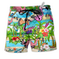 Flamingo The Running Flamingoes So Beautiful Beach Shorts For Marine Inspired Outdoor Wear