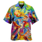 Colorful Parrot Hawaiian Shirt Pattern Detail For Summer Holidays And Outdoor Fun
