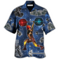 Weightlifting Power Galaxy Hawaiian Shirt Pattern View For Relaxed Warm Weather Outfits