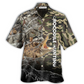 Crocodile Hunting Camo Hawaiian Shirt Pattern Detail For Summer Holidays And Outdoor Fun
