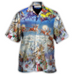 Christmas Santa Reindeer Hawaiian Shirt Artwork Detail For Resort Trips And Outdoor Activities