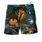 Halloween Skull Dark Scary Hawaiian Print Beach Shorts For Striking Resort Looks