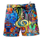 Music Love Live Life Style Hawaiian Print Beach Shorts For Resort Trips And Weekend Wear