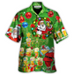 Funny Happy Green Christmas Drinking Beer Tree Hawaiian Shirt Artwork View For Coastal Escapes And Resort Style
