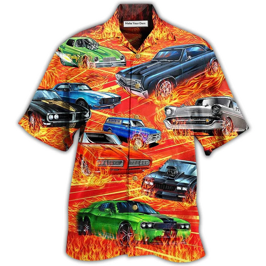 Car Fire Hawaiian Shirt For Vacation Days And Relaxed Coastal Outings