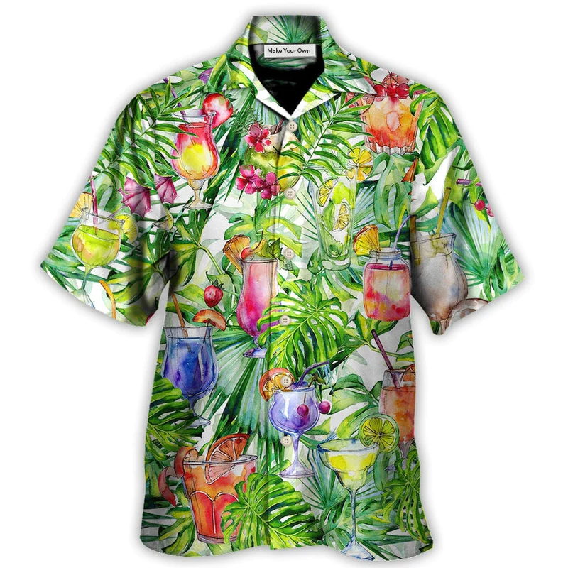 Cocktail Beach Drinks Bar Party Hawaiian Shirt Pattern Detail For Summer Holidays And Outdoor Fun