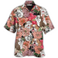 Floral Bulldog Hawaiian Shirt Design Detail For Beach Days And Holiday Travel