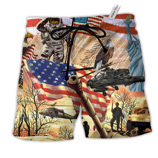 America Independence Day We The People Hawaiian Beach Shorts For Coastal Travel And Celebrations