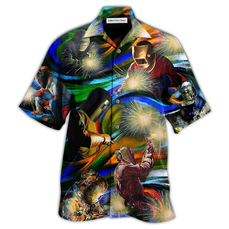 Welder Yes Am Fire Finish Weld Hawaiian Shirt Artwork View For Weekend Travel And Beach Style