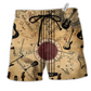 Vintage Music Guitar Beach Shorts For Island Getaways And Relaxed Casual Wear